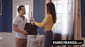 Shy stepson finally bangs stepmom Silvia Saige hard