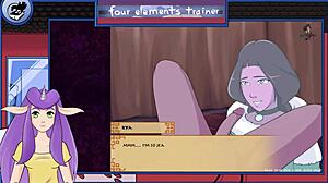 In Avatar, the milfy trainer gives a bonus blowjob to the monster.