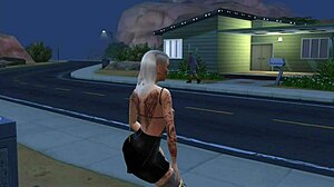 street girl in boots picks up a customer tonight