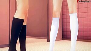 Koneko and Xenovia dive into hot lesbian action in this HS DxD NTR madness.