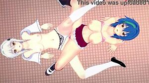 Koneko and Xenovia dive into hot lesbian action in this HS DxD NTR madness.