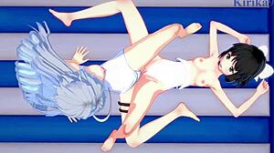 Miku Kohinata And Laura Bodewig In Symphogear Infinite Stratos 3D Cartoon