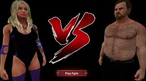 Nelly vs Ethan II, Naked 3D Fight Turns Wild! Blonde Rides Hard in Anal Showdown!