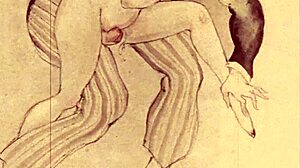 Vintage erotic illustration from anime hentai cartoon