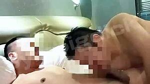 Couple gay Asian amateurs in hot bareback action