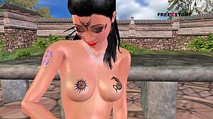 cute indian bhabhi rubs her pussy in 3d animation