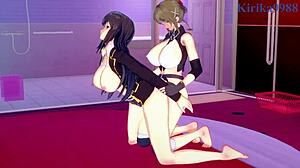 setsuko ohara and chitose kisaragi dive into intense lesbian play with futanari sex and creampie