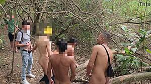 wandering the trail with a bunch of hot guys, feeling the tension build.