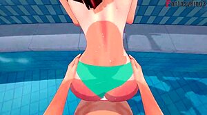 Anzu Mazaki's Passionate Pool Fucking In Bikini