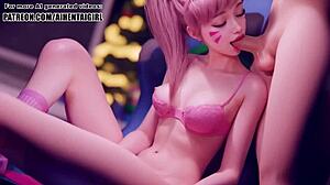 Overwatch D.Va Cosplay Blowjob Uncensored in 3D Hentai Animation