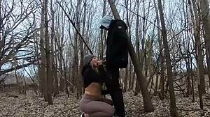 Topless Curvy Girl Sucks Fat Cock in Park