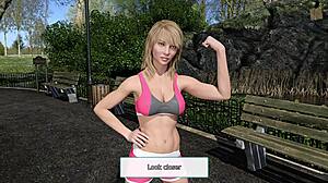 Man, training with sexy blonde Katia, can’t stop staring at her huge boobs!