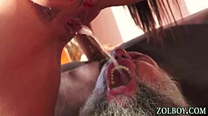 This jizzy slut drinks pee in wild fetish action, so nasty! 😱