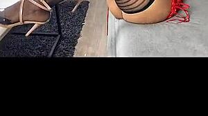 Kenia teases in black stockings and red satin dress! 🔥