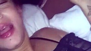 brook starr takes double cum shots from two big black cocks in gangbang