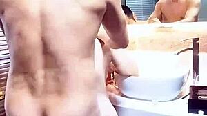 Couple gay Asian amateurs in hot bareback action