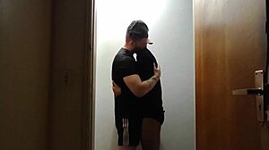 cameras caught friends sucking monster cocks in hallway after gym 😈