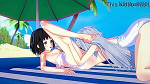 Miku Kohinata And Laura Bodewig In Symphogear Infinite Stratos 3D Cartoon