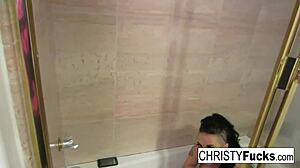 Christy Mack in sexy bath BTS