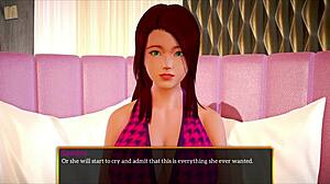 In my new family, she shows her big tits