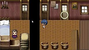 In the hentai game, tanned Natsuki flashes her huge tits to help the captain masturbate.