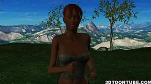 Do two bi 3d babes lick and share a cock?