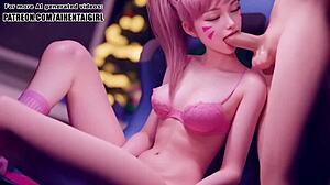 Overwatch D.Va Cosplay Blowjob Uncensored in 3D Hentai Animation