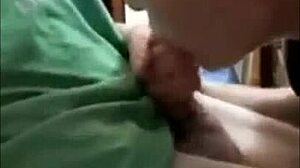 My good friend WORSHIPS my cock in homemade gay session, SWALLOWS the cum