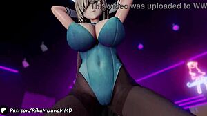 seductive dance with asuna and karine in 3d anime heat
