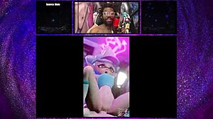 Marie and callie take turns riding a creamy cock in hentai game