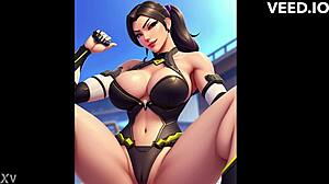 Overwatch inspired babes in detailed hentai anime scenes