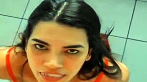 Hottie In Red Lingerie Giving Hot Webcam Show