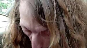 Dialogic Morning blowjob for my buddy in the car, sloppy cum in mouth!