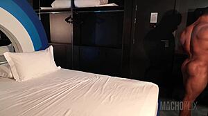 Door was open and this blindfolded stud got pounded hard