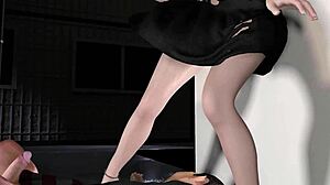 Slutty 3D influencer teases huge dick before anal fucking!