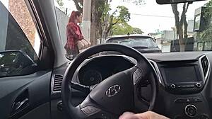 Risky public street handjob for student in broad daylight