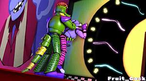 She says, Watch me take that FNAF-inspired cock deep in my gay adventure with fruit-themed fun.