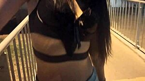 Sandy Cortez gives blowjob during public crossing 😏