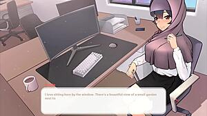 My boss teases me with her massive tits in this tsundere milf hentai game?