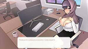 My boss teases me with her massive tits in this tsundere milf hentai game?