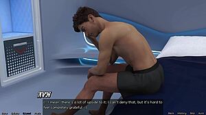 Stranded in space, meeting robot paige in anime game.