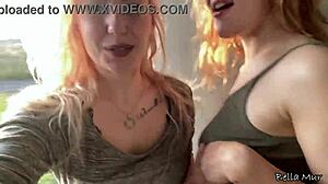 feeling playful outside with my classmate in public