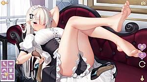 Playing this hentai game with cute honey getting naughty and wild