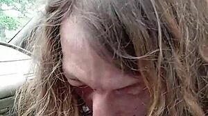 Dialogic Morning blowjob for my buddy in the car, sloppy cum in mouth!