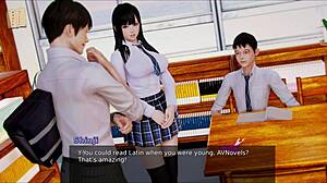 College Brunette with Big Tits Stars in Erotic Academy 177 Cartoon Adventure