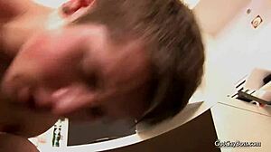 Kelan Carr sucks Preston's cock in office