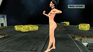 Animated 3D solo girl cartoon video of cute Indian bhabhi giving sexy poses and masturbating with banana