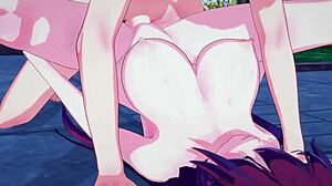 three hentai cartoon anime characters