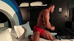 Door was open and this blindfolded stud got pounded hard