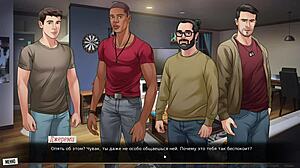 Teen slut dominates in red string gameplay part